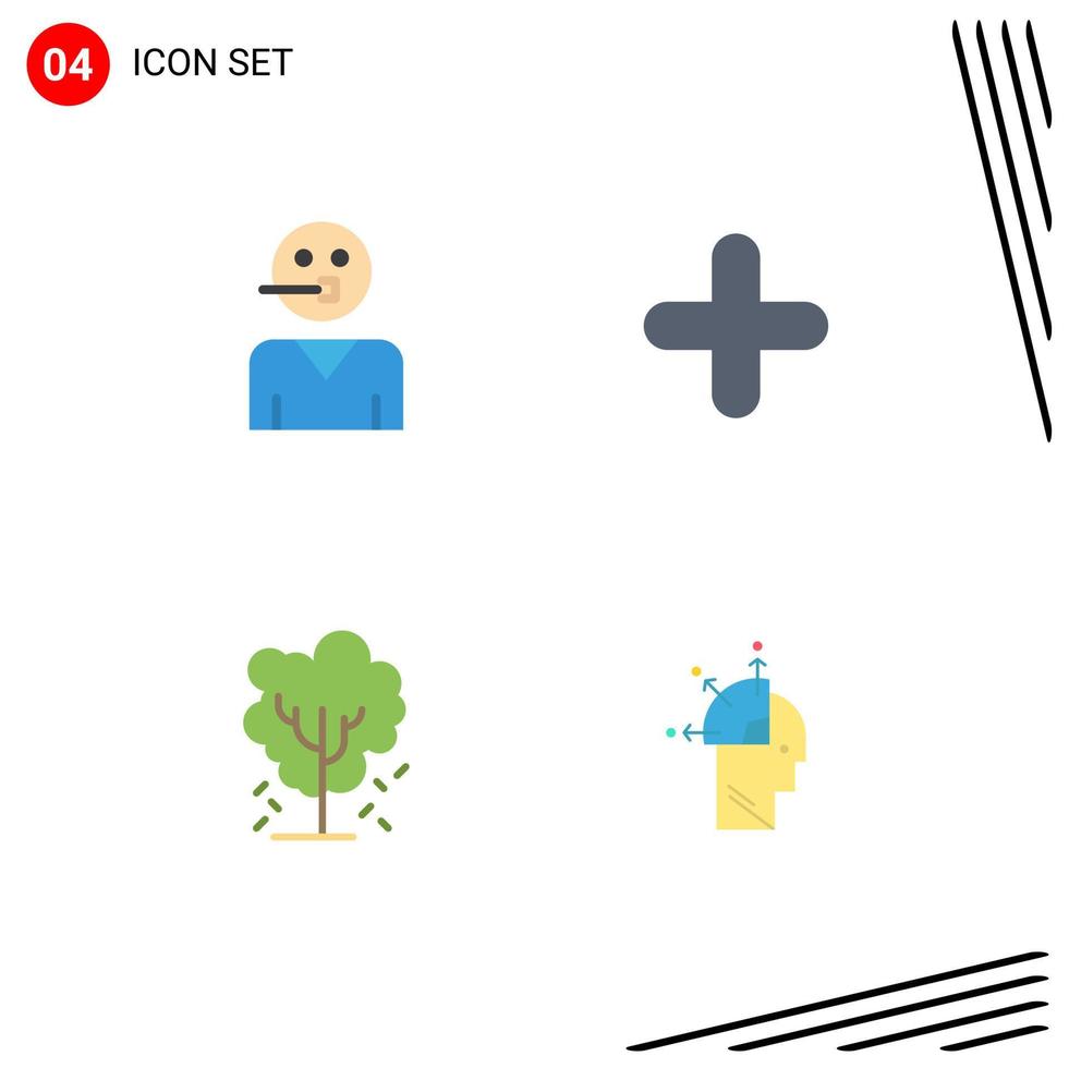 4 Thematic Vector Flat Icons and Editable Symbols of avatar tree support new apple tree Editable Vector Design Elements