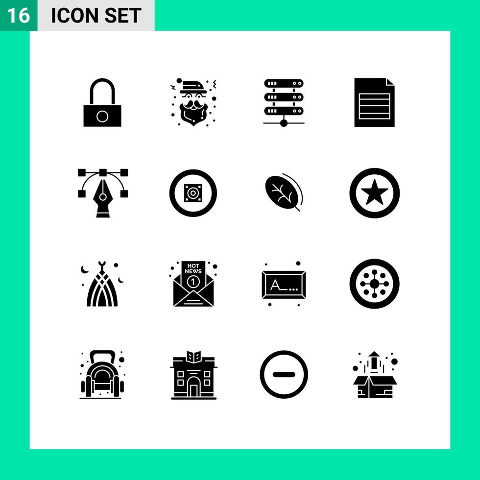 16 Universal Solid Glyph Signs Symbols of boom box graphic data design excel Editable Vector Design Elements
