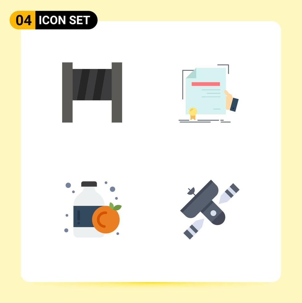Modern Set of 4 Flat Icons and symbols such as blocker bottle degree agreement broadcasting Editable Vector Design Elements