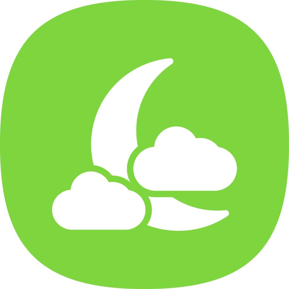 Cloud Moon Vector Icon Design