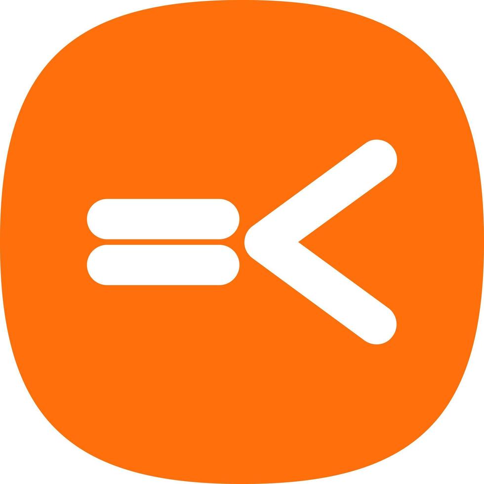 Less Than Equal Vector Icon Design