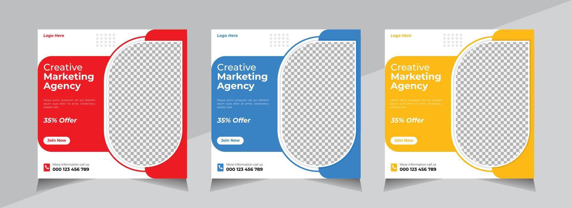 Creative Social Media banner Design, Business Social Media Post Template, Web Banner, Unique Editable, Pro Vector