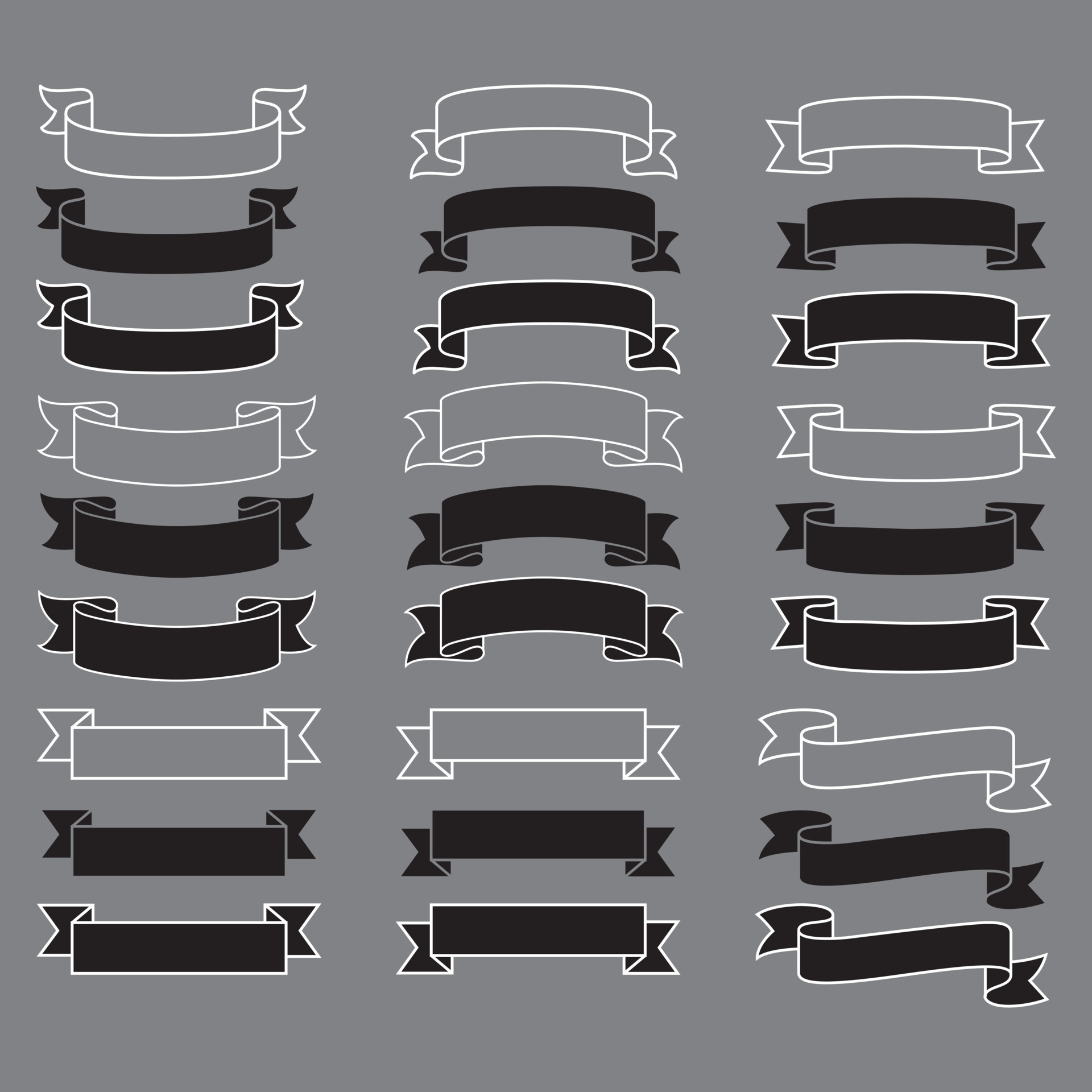Ribbon vector bundle 14977533 Vector Art at Vecteezy