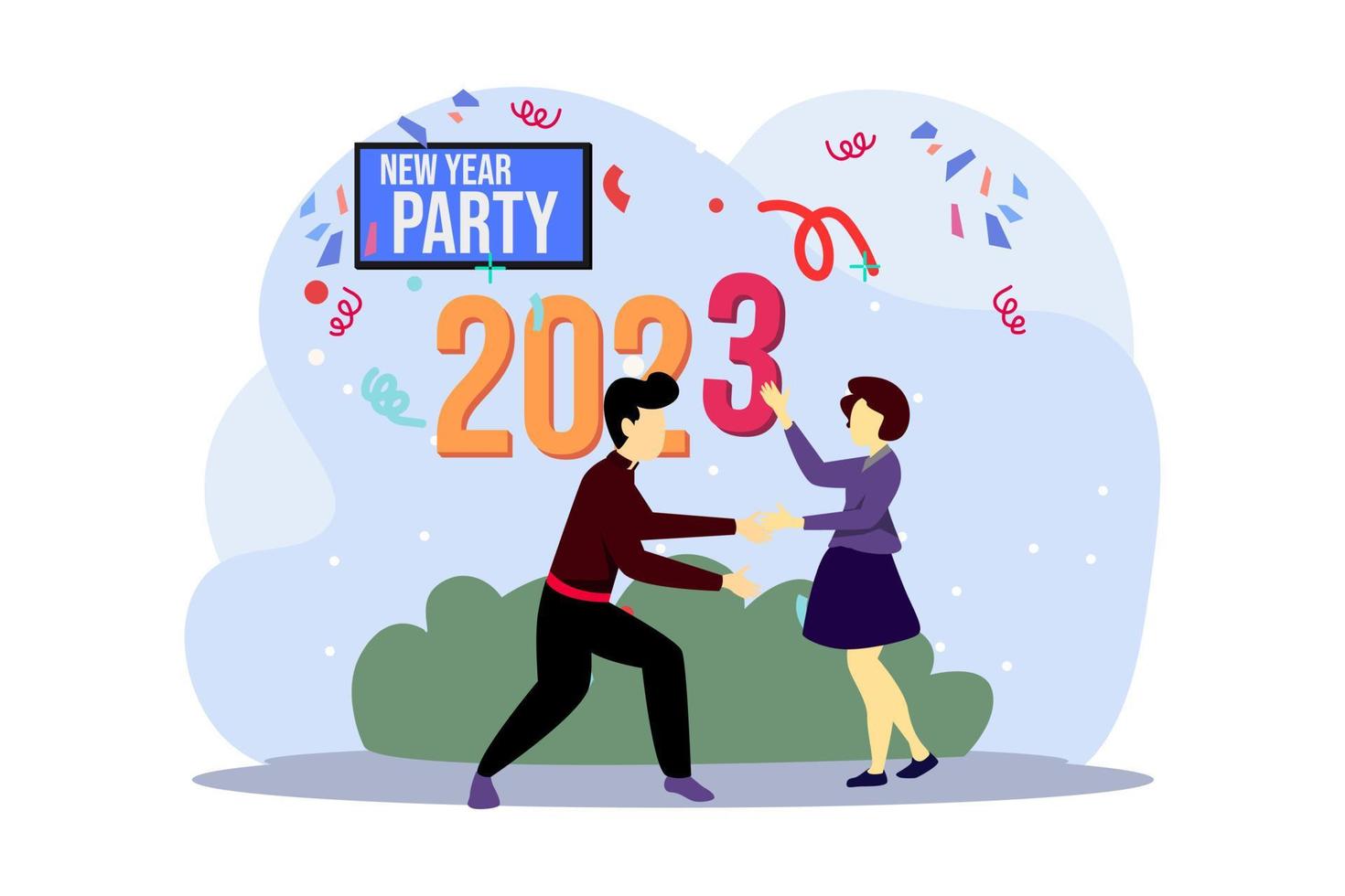 Party End of Year Flat Design vector