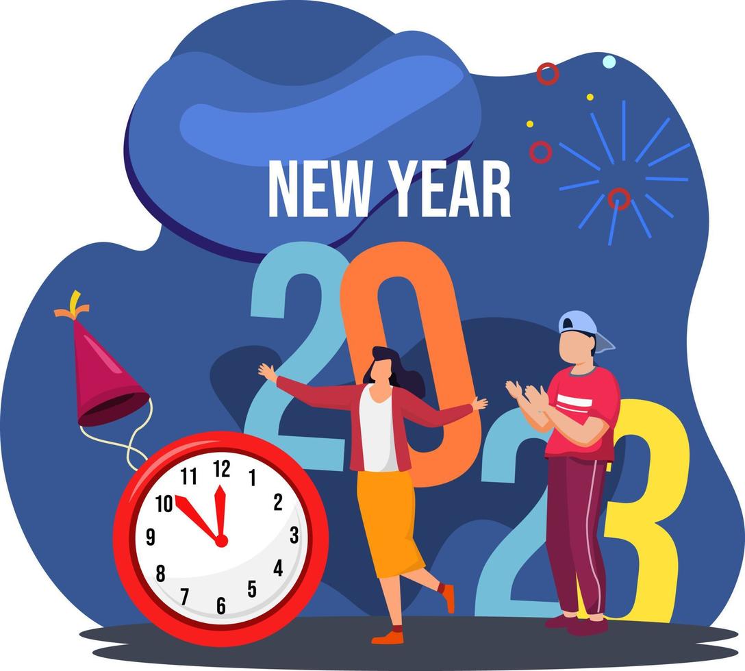 Party End of Year Flat Design vector