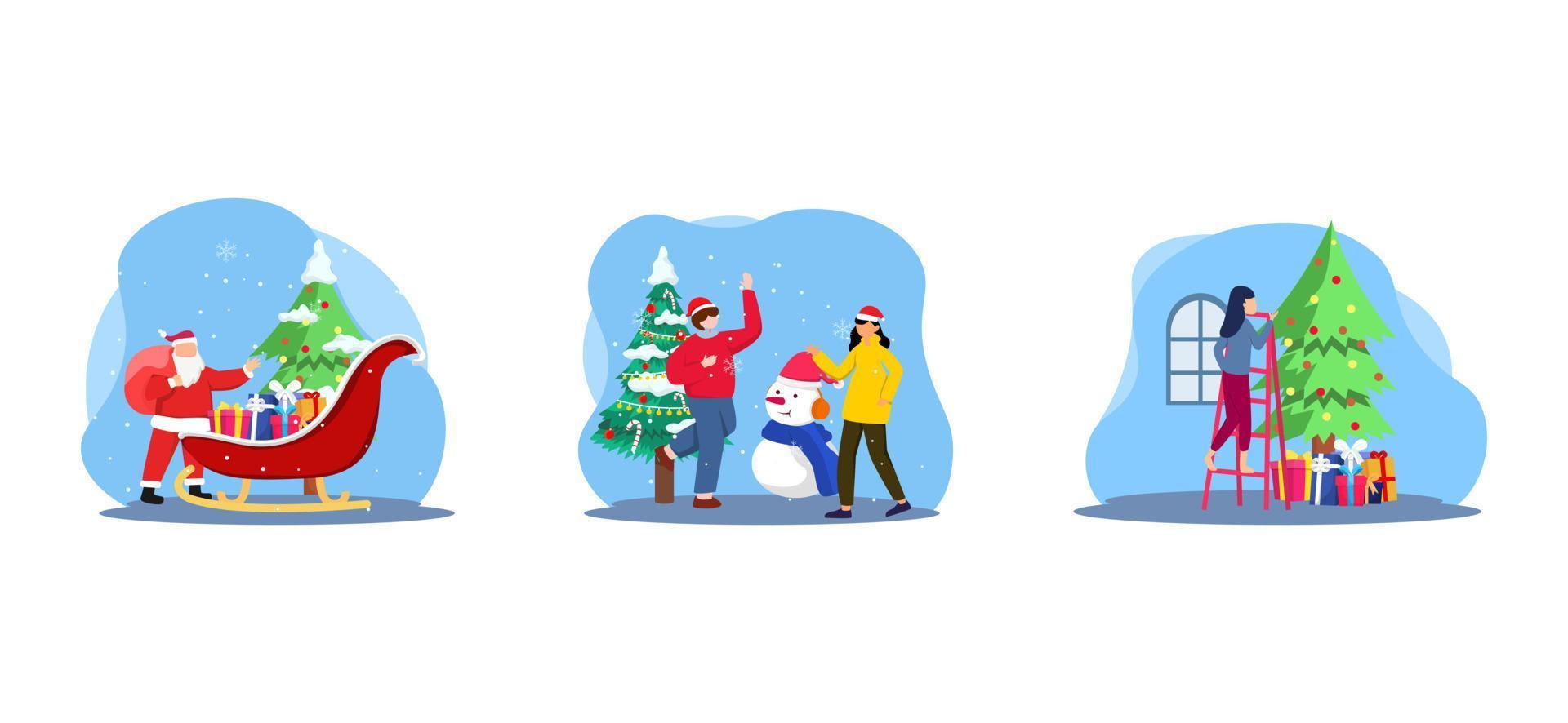 Christmas Hope Flat Bundle Design vector