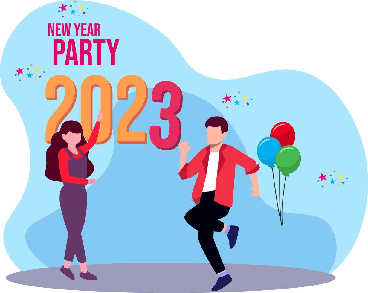 New Year Celebration Flat Design vector