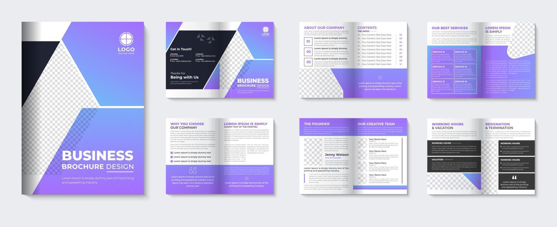 Business brochure template with minimalist leaflet design for agency pro download vector