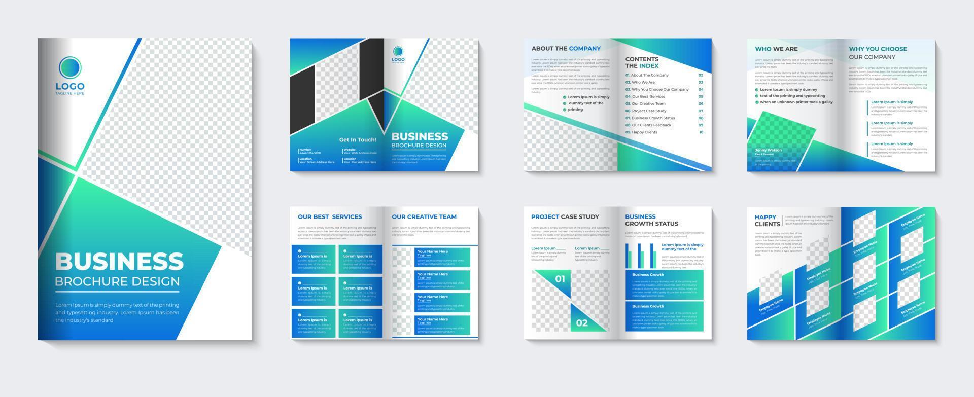 Business brochure template and minimalist booklet company profile cover page leaflet design for business vector