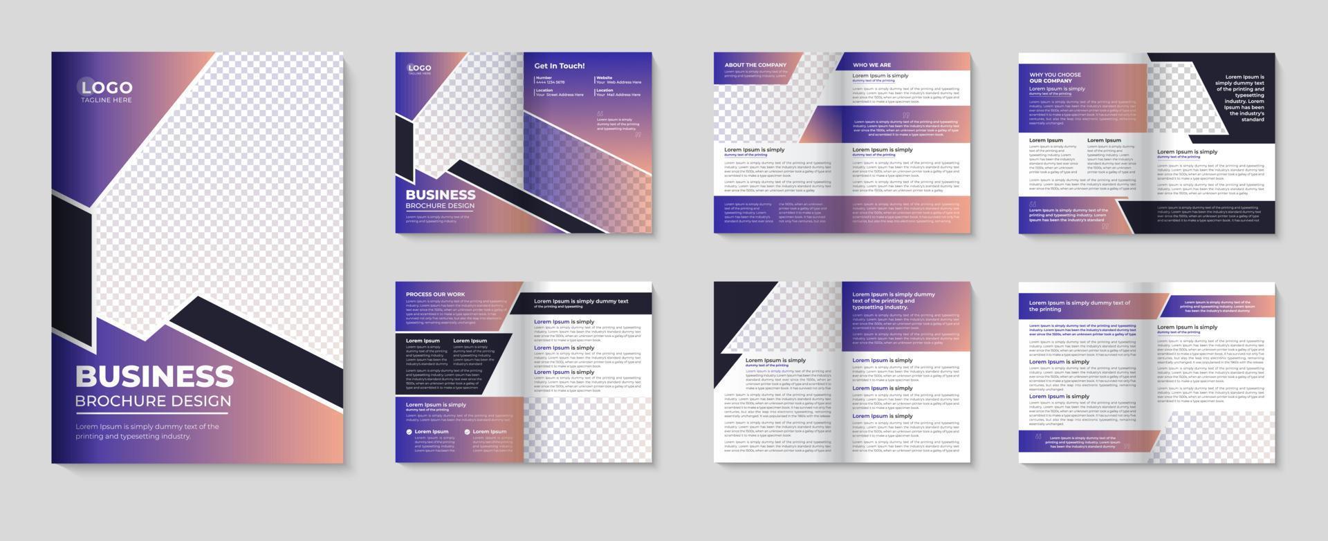 Business brochure template with minimalist leaflet design for agency vector