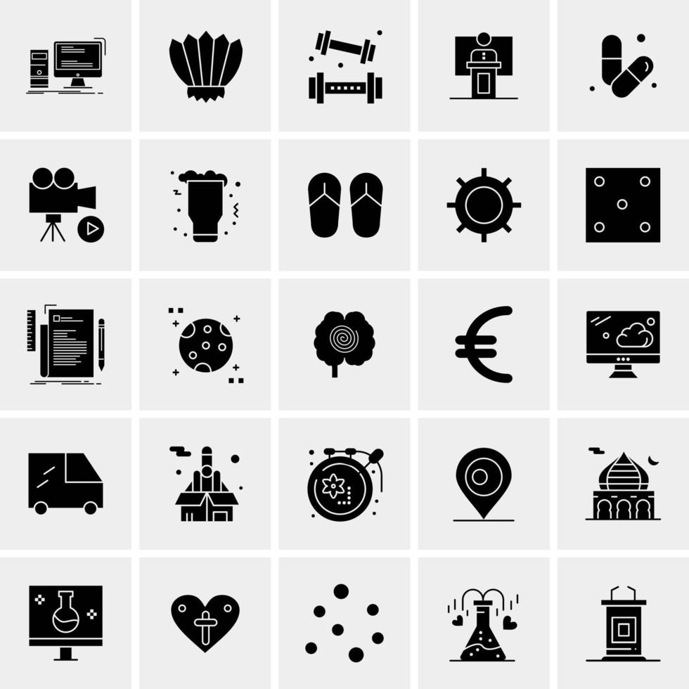 25 iconos de negocios universales vector ilustración de icono creativo para usar en proyectos relacionados con la web y dispositivos móviles