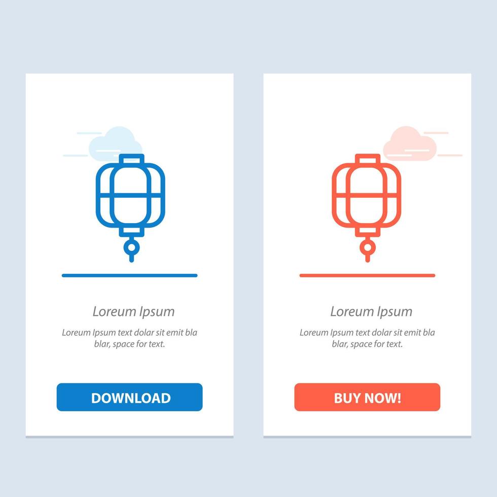 Lantern China Chinese Decoration  Blue and Red Download and Buy Now web Widget Card Template vector