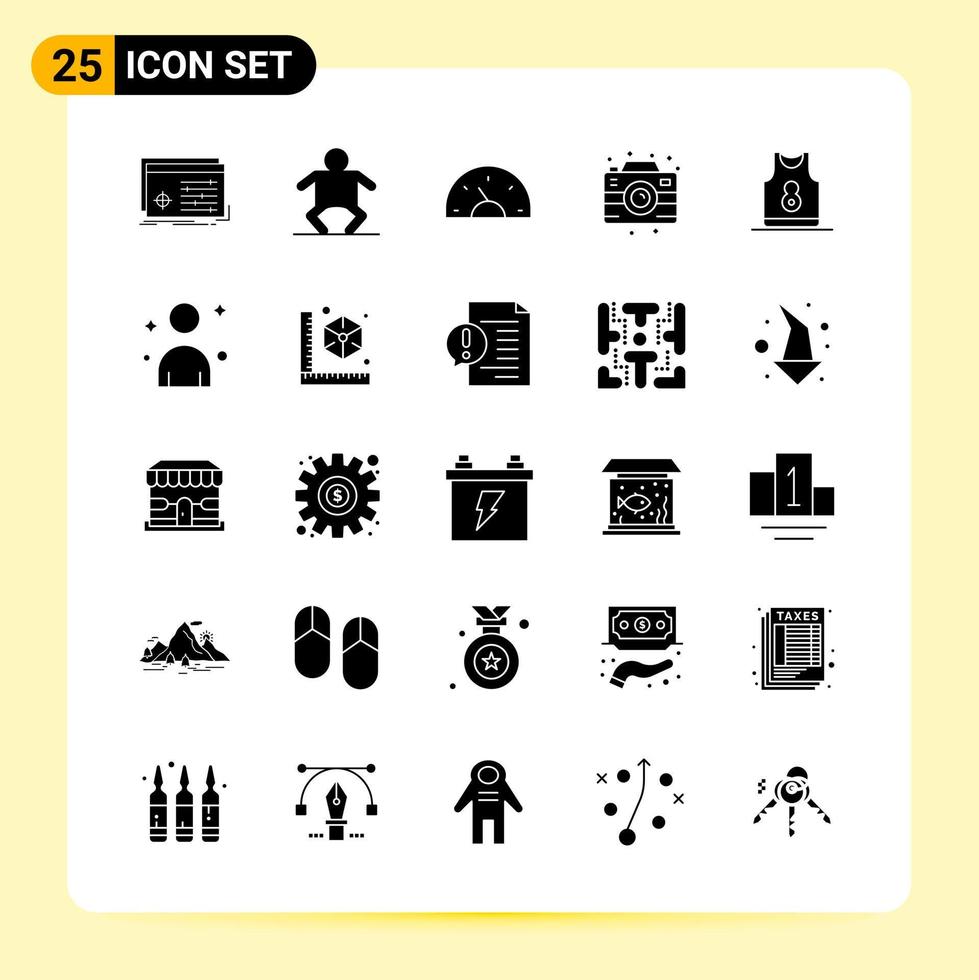 25 Creative Icons for Modern website design and responsive mobile apps 25 Glyph Symbols Signs on White Background 25 Icon Pack Creative Black Icon vector background