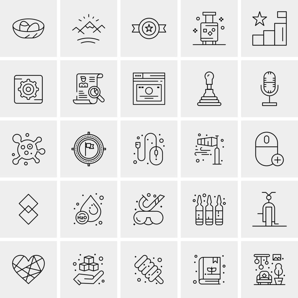 25 iconos de negocios universales vector ilustración de icono creativo para usar en proyectos relacionados con la web y dispositivos móviles