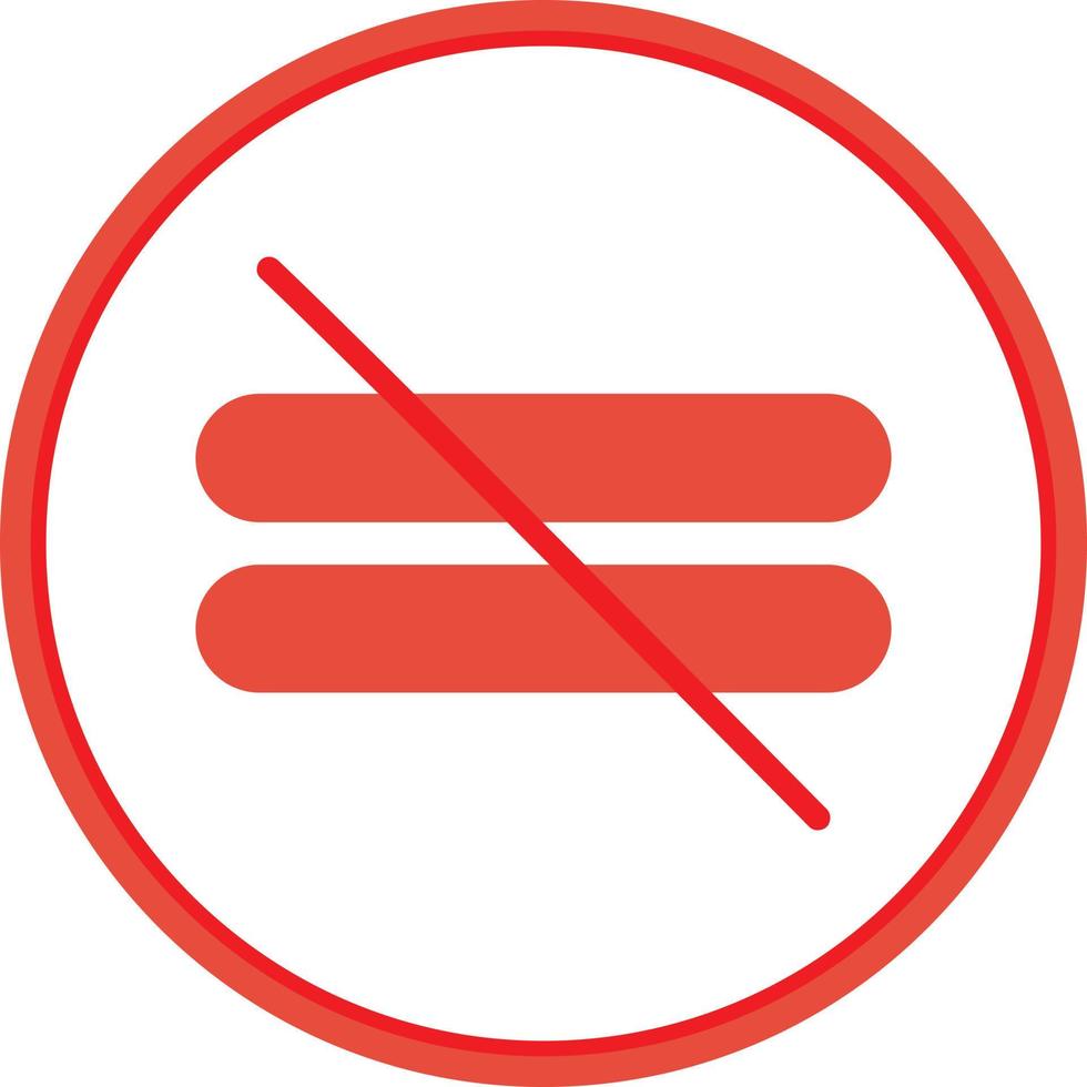 Not Equal Vector Icon Design