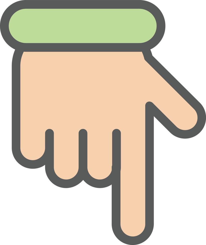 Hand Point Down Vector Icon Design