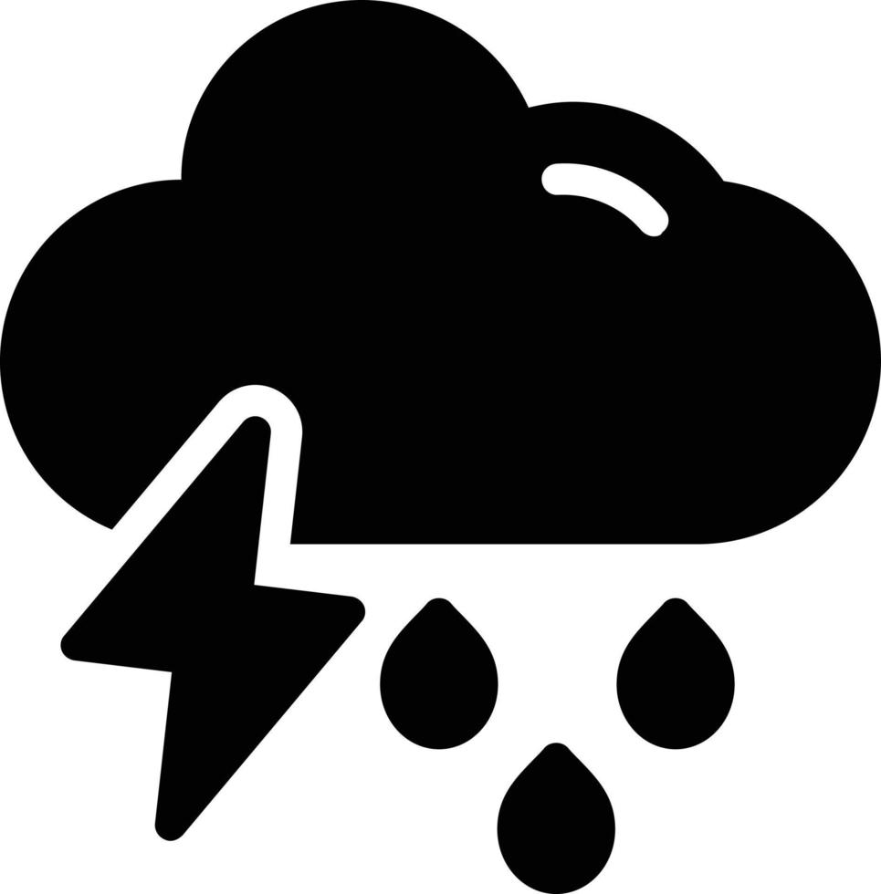 Cloud Showers Heavy Vector Icon Design