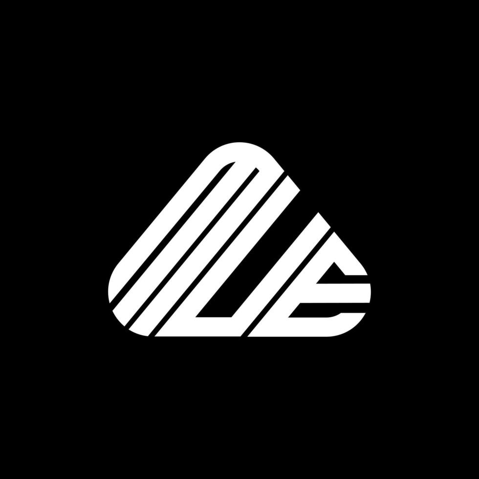 diseño creativo del logotipo de la letra mue con gráfico vectorial, logotipo simple y moderno de mue. vector