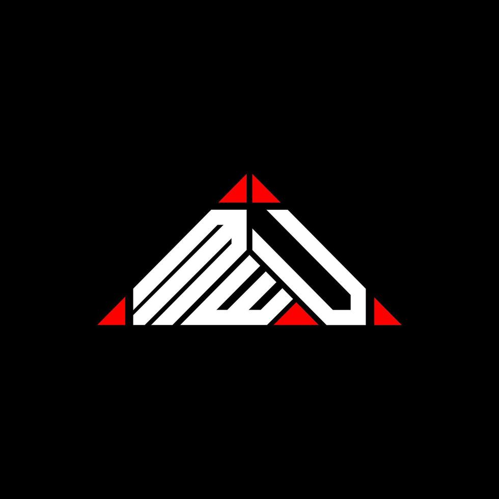 MWU letter logo creative design with vector graphic, MWU simple and modern logo.
