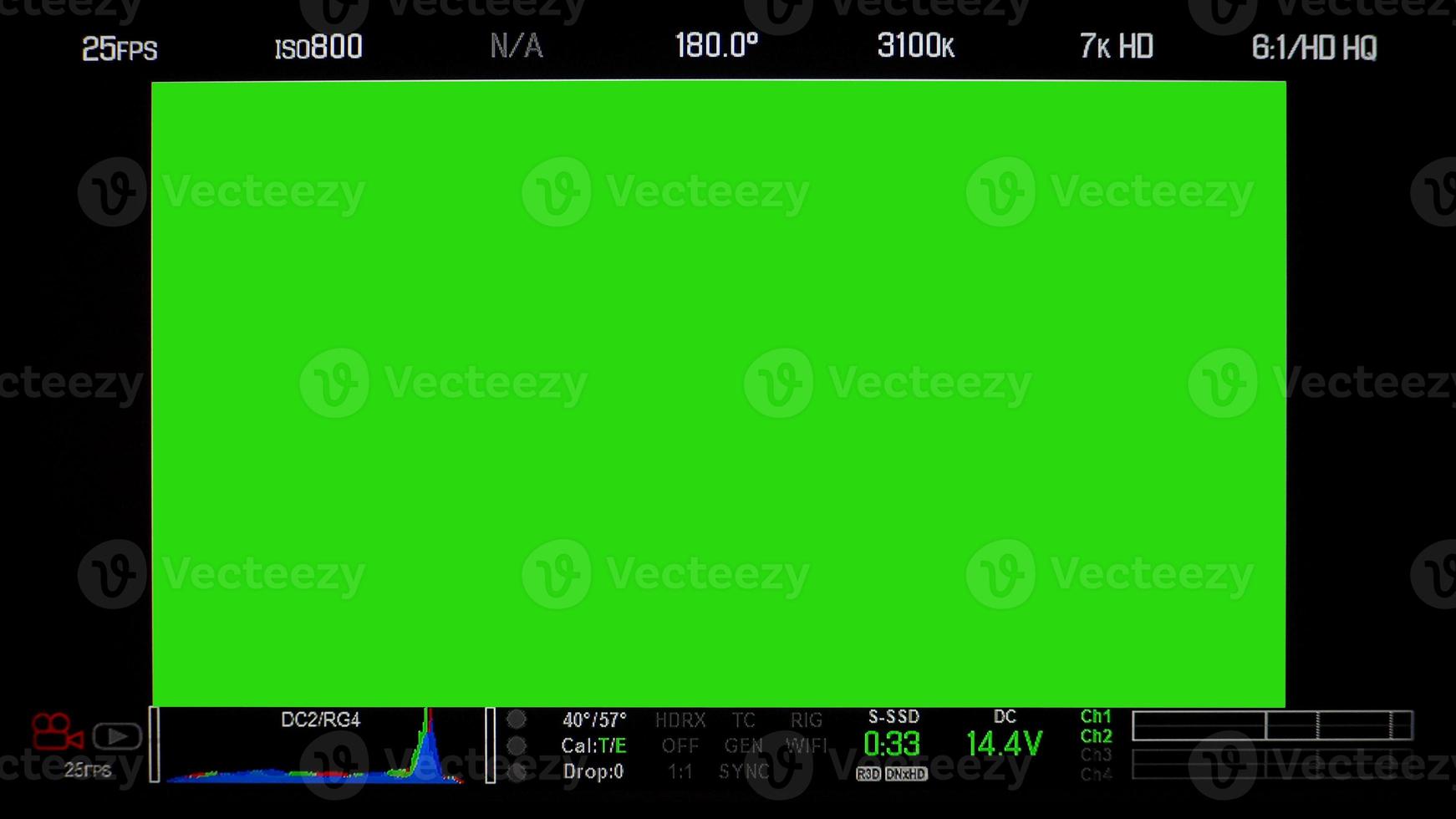 Recording monitor screen display and detail information text and isolated . photo