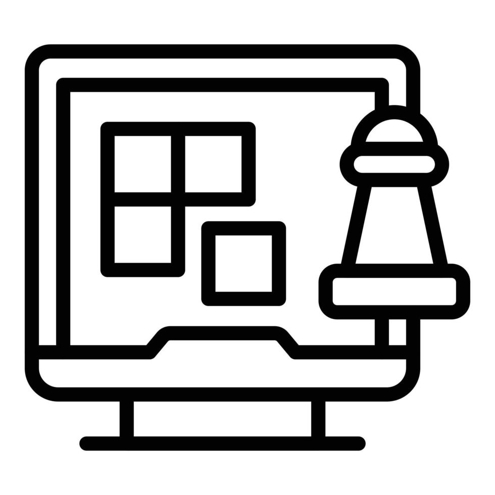 Tower game icon outline vector. Arcade machine vector