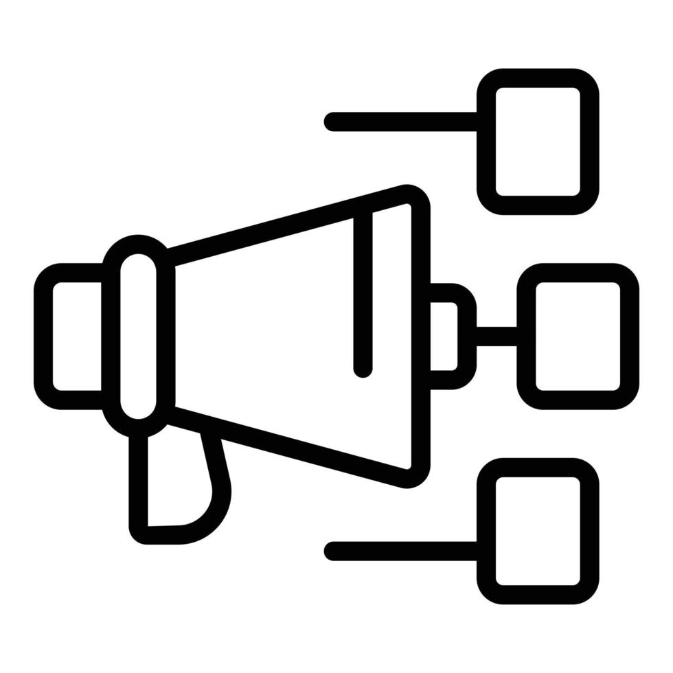 Megaphone expo icon outline vector. Fair trade vector
