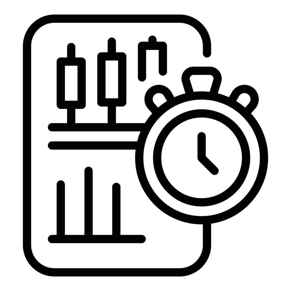 Time data icon outline vector. Graph research vector