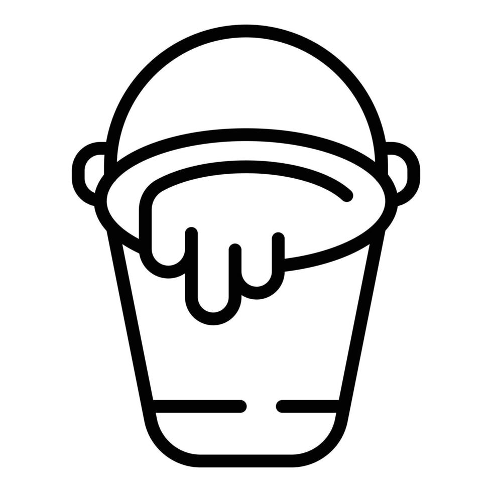 Mortar bucket icon outline vector. Wall brick vector