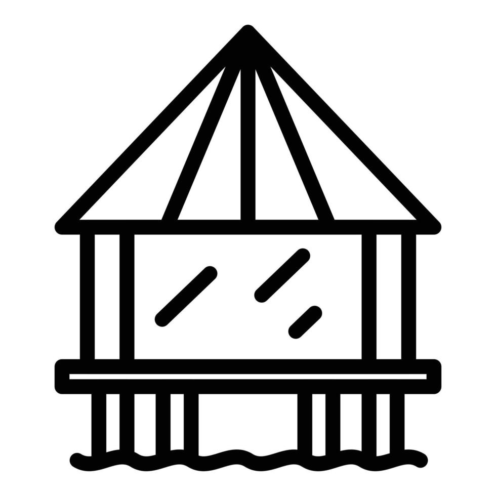 Tropical bungalow icon outline vector. Beach house vector
