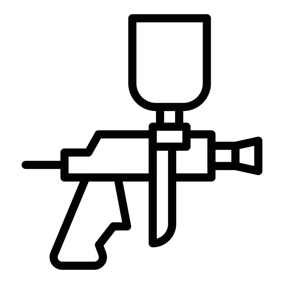 vector de contorno de icono de equipo de pulverización. pistola de pintura