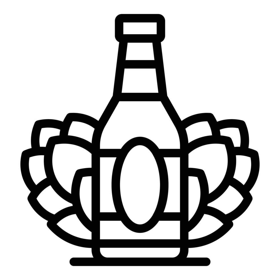 vector de contorno de icono de botella de cerveza. tanque de fábrica