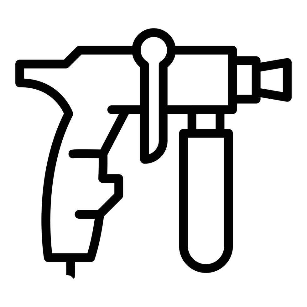 vector de contorno del icono del rociador de rodillos. pistola pintor