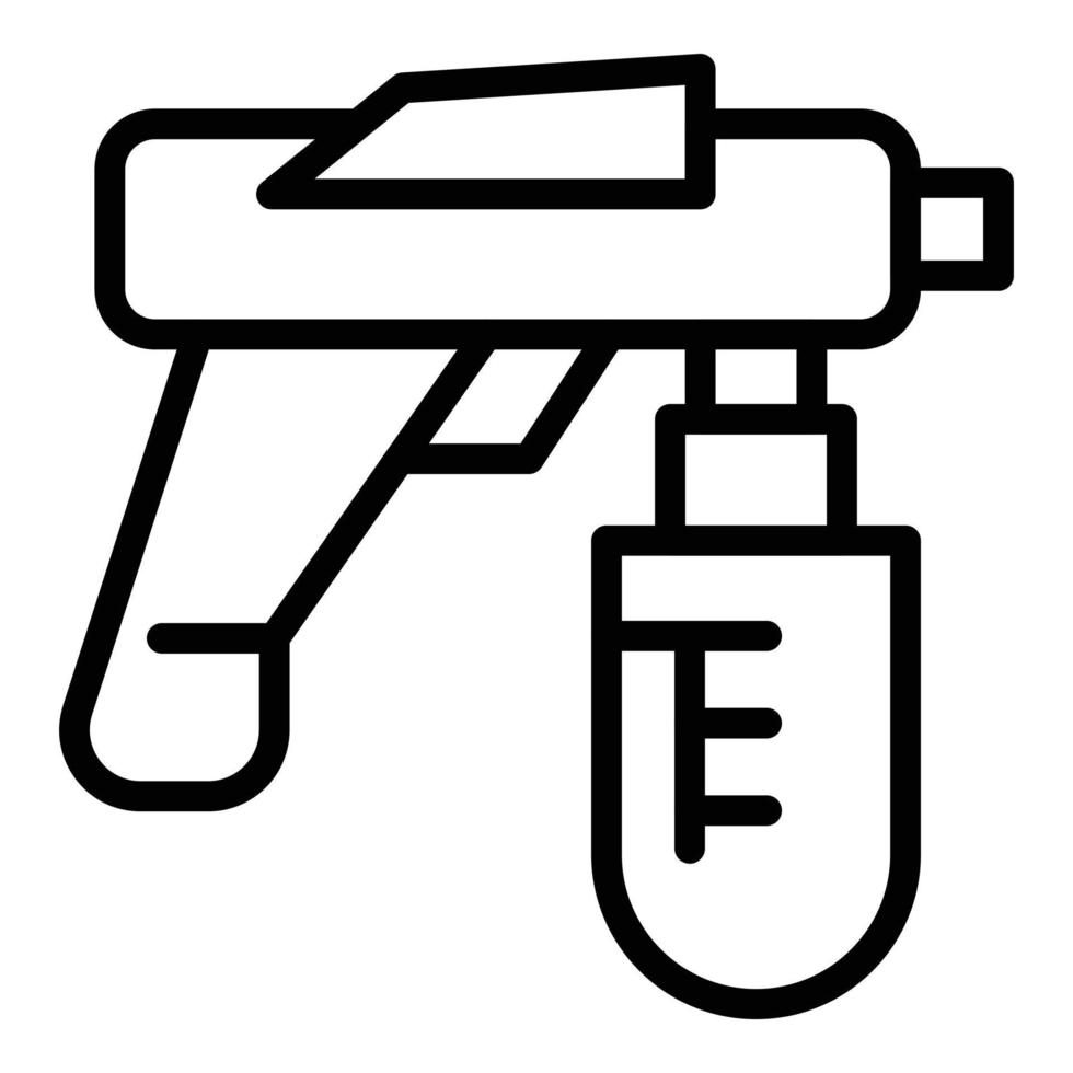 vector de contorno de icono de pulverización de pistola. aire pintor