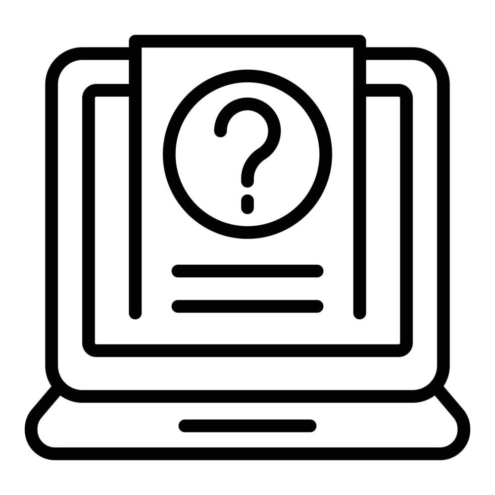 Online test icon outline vector. Computer exam vector