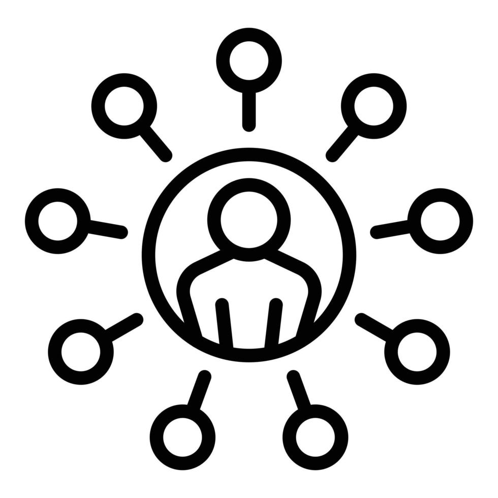 Conference group icon outline vector. Video online vector
