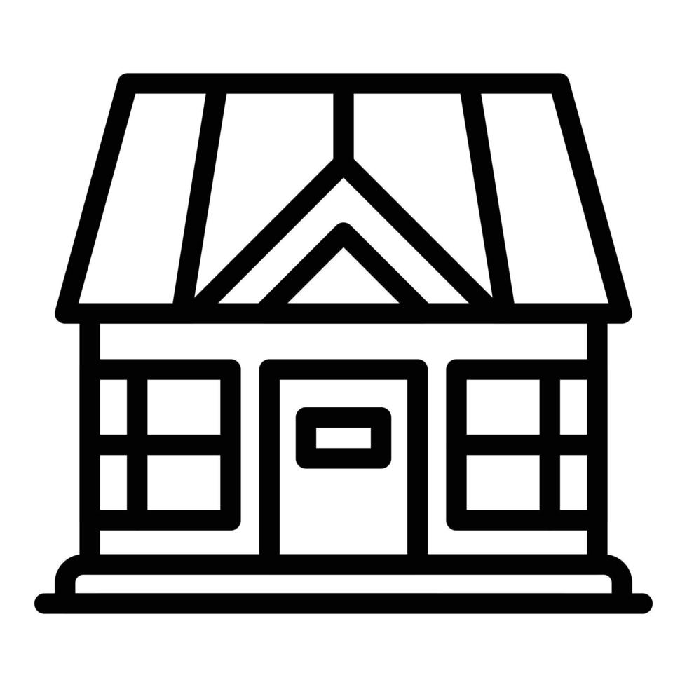 Night bungalow icon outline vector. Island house vector