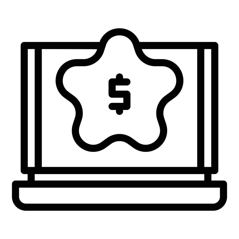 Laptop star content icon outline vector. Plan media vector
