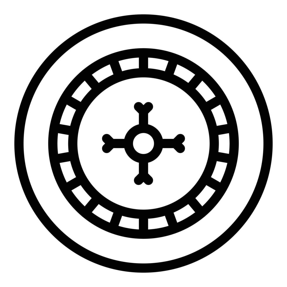 Casino wheel icon outline vector. Draw lottery vector