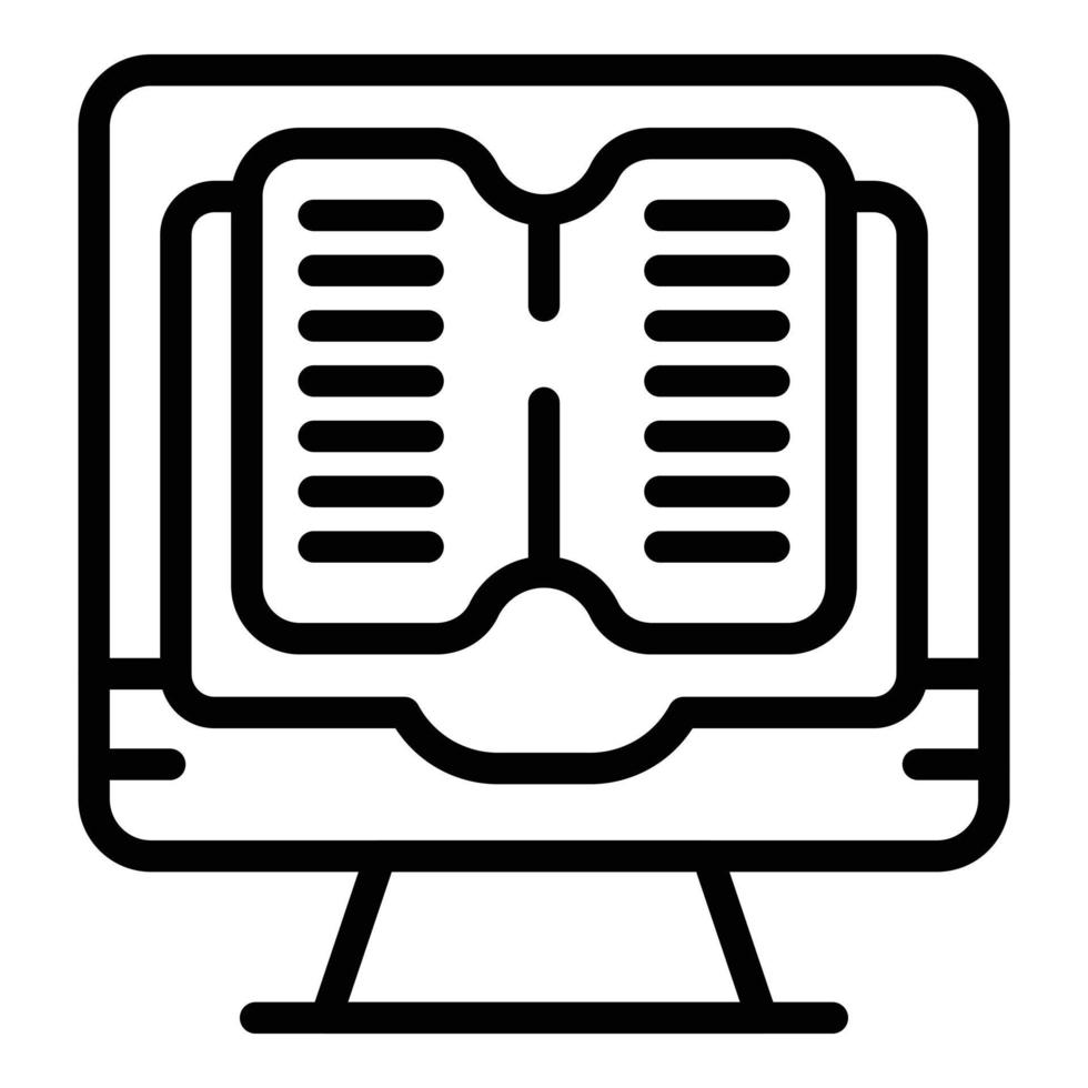 Digital book icon outline vector. Exam student vector