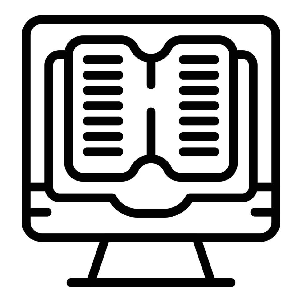 Digital book icon outline vector. Exam student vector