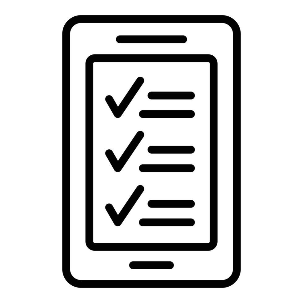 Smartphone to do list icon outline vector. Online exam test vector