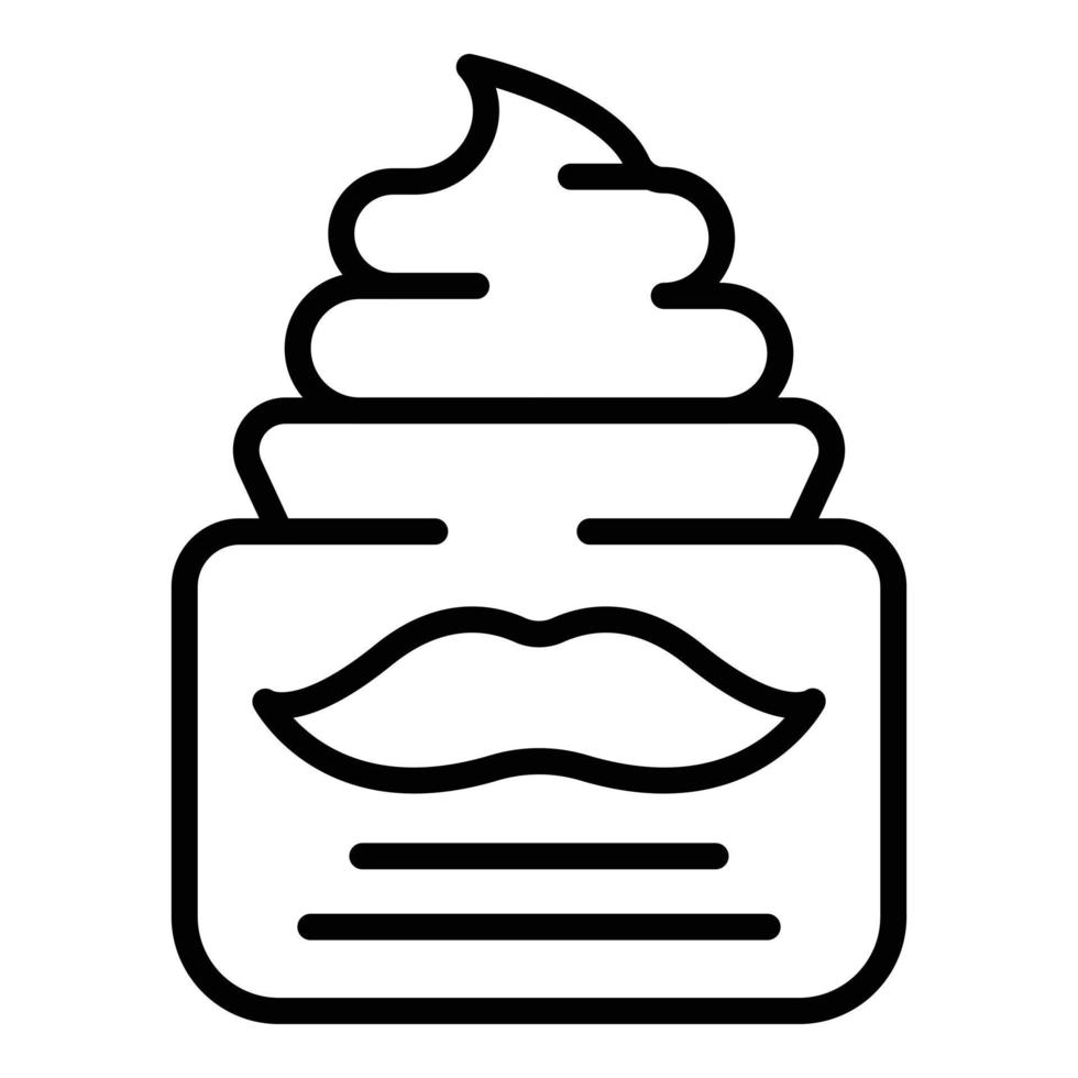 Mustache jar cream icon outline vector. Salon hair vector