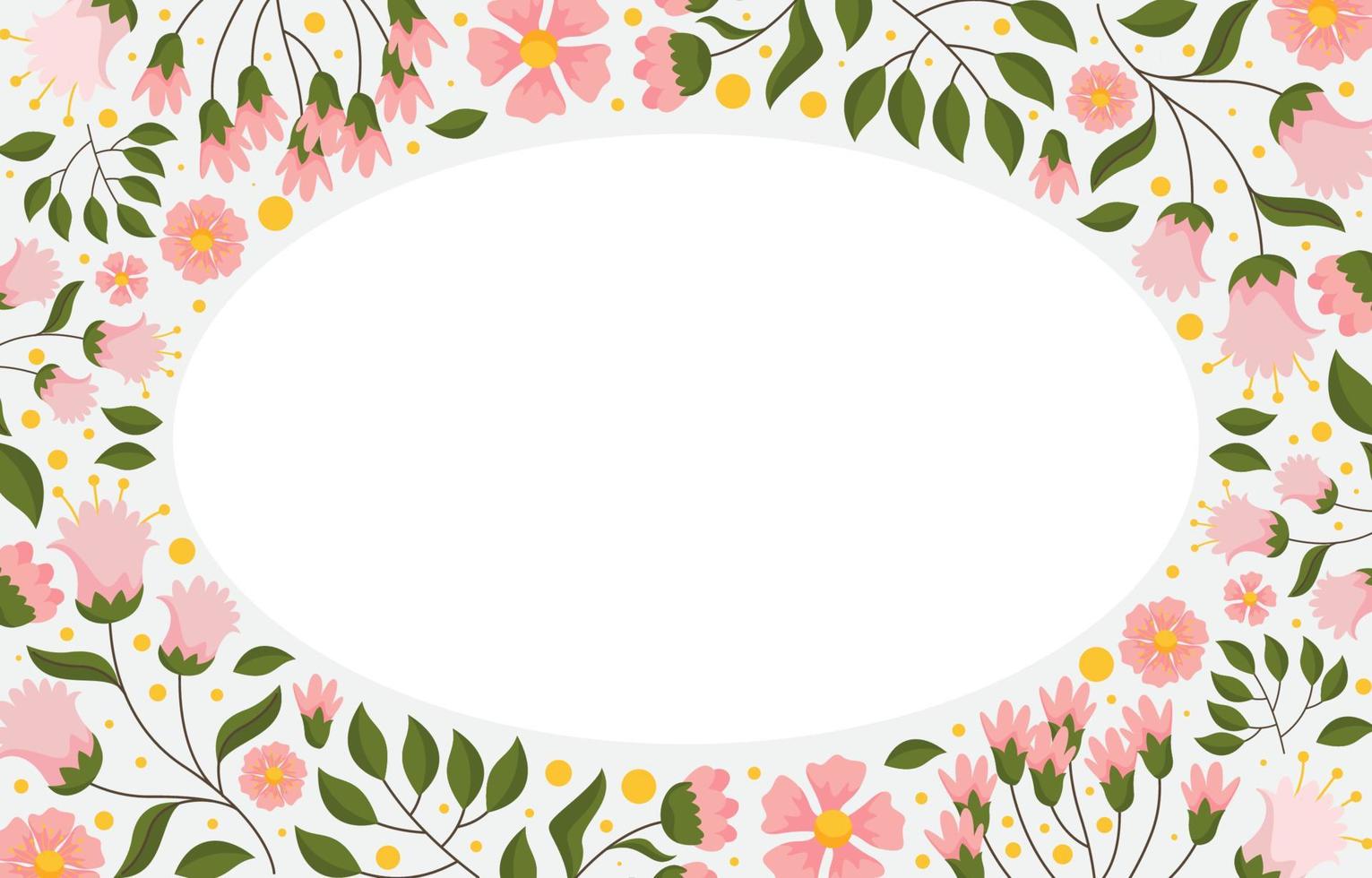 Pink Spring Flowers Frame Background vector