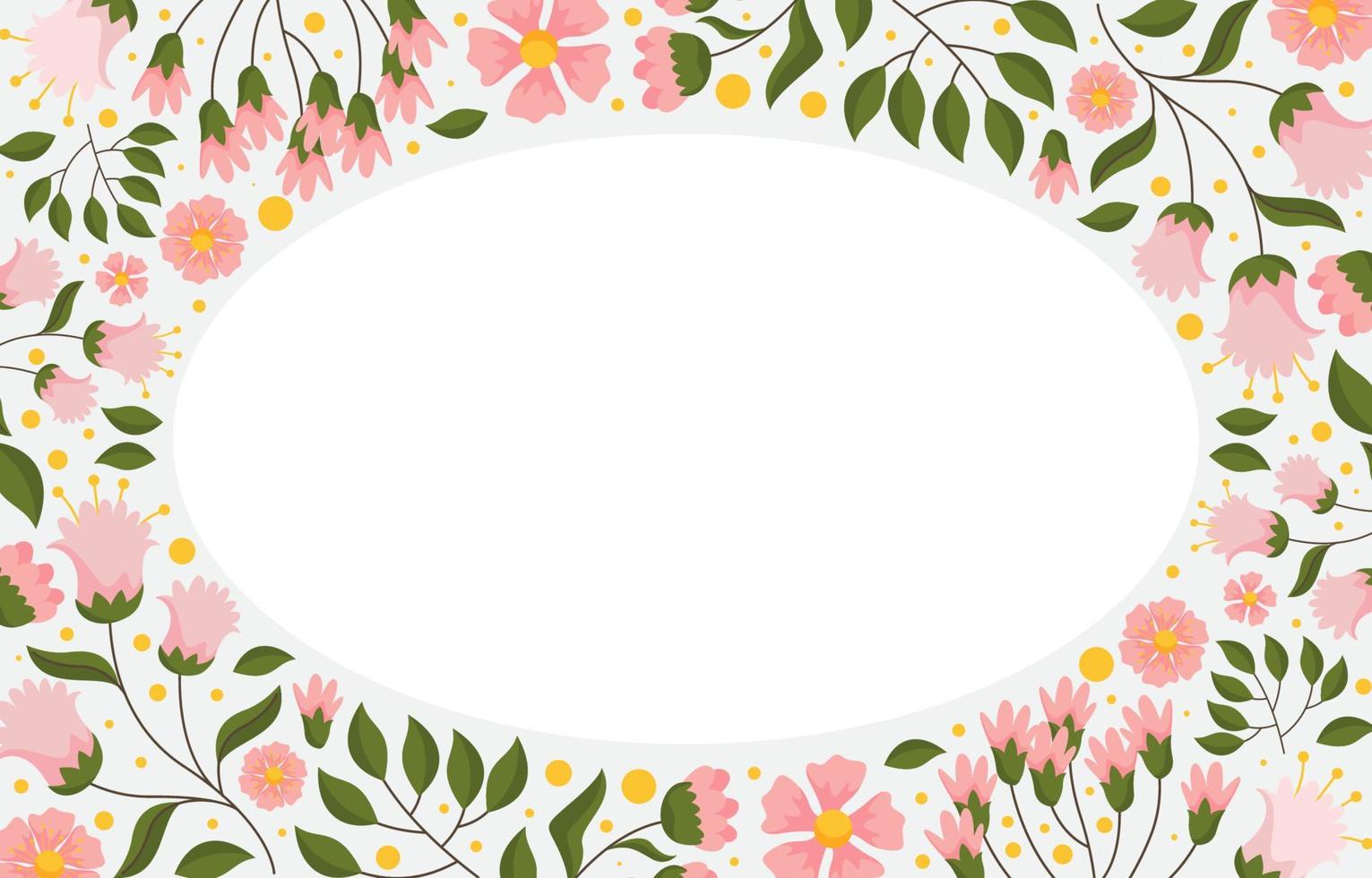 Pink Spring Flowers Frame Background vector