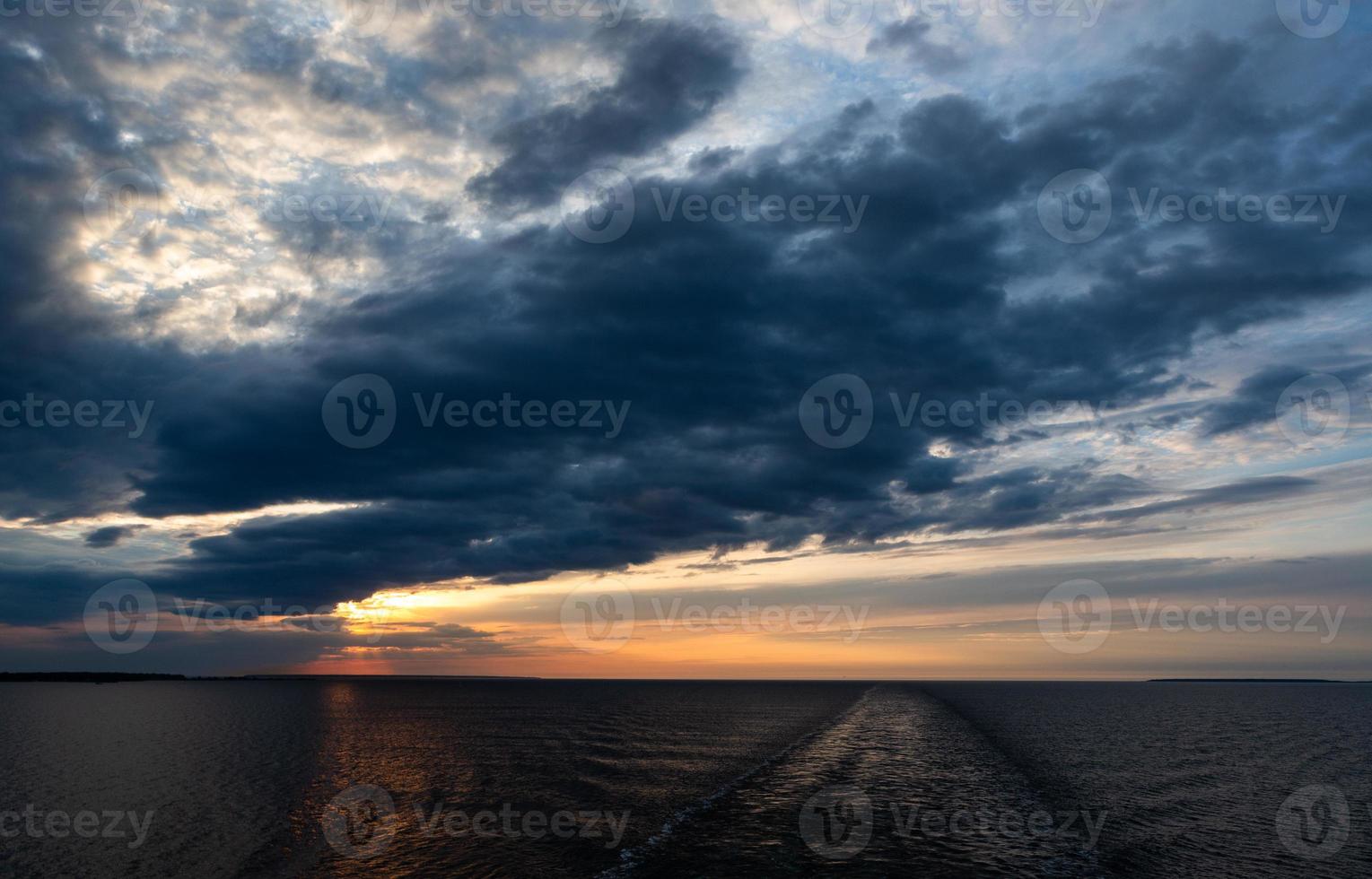 Cloudy Sea Views of the Baltic Sea at Sunrise photo