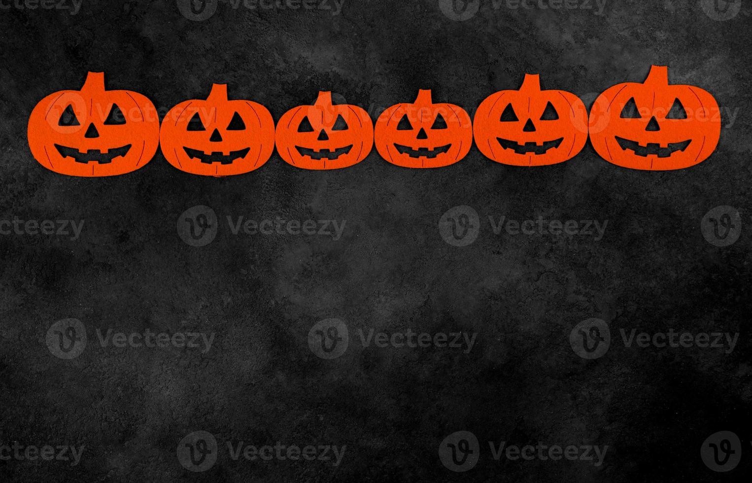 Spooky halloween banner with copyspace. Orange and black background for october 31 photo