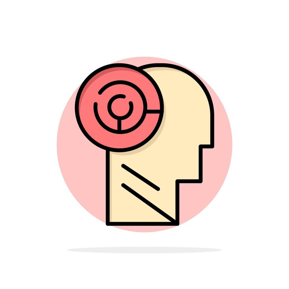 Head Games Mind Target Abstract Circle Background Flat color Icon vector