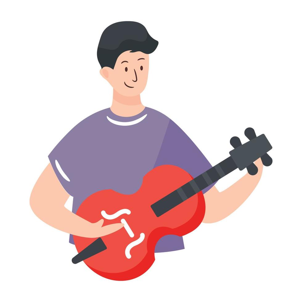 una ilustración plana de violinista vector