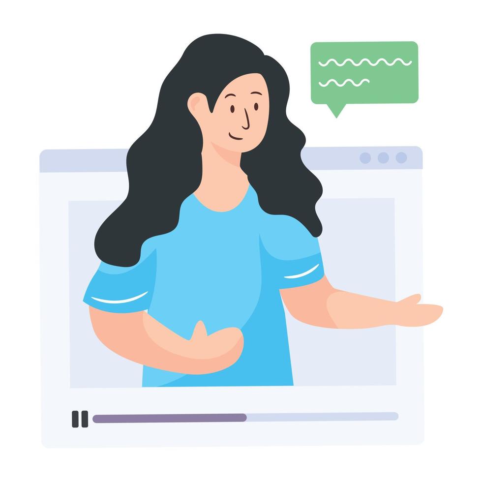 A flat character illustration of young girl vector