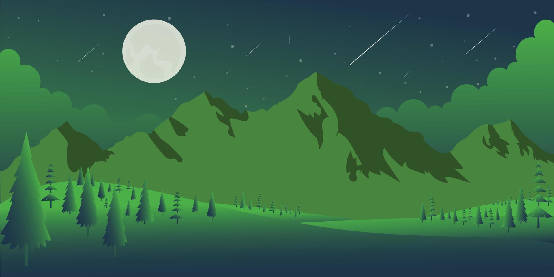 un fondo de calma nocturna calmante para los ojos con la belleza de la naturaleza vector